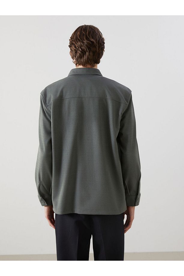 LCW Vision Regular Fit Uzun Kollu Erkek Gömlek Ceket - 4