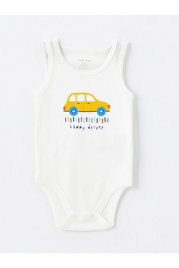LCWK Bisiklet Yaka Baskılı Erkek Bebek Çıtçıtlı Body 3'lü - 2