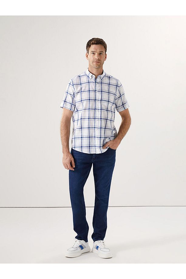 LCWAIKIKI Classic Regular Fit Kısa Kollu Ekose Poplin Erkek Gömlek - 2