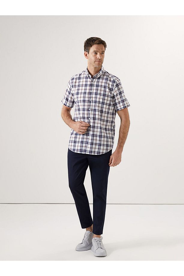 LCWAIKIKI Classic Regular Fit Kısa Kollu Ekose Poplin Erkek Gömlek - 2