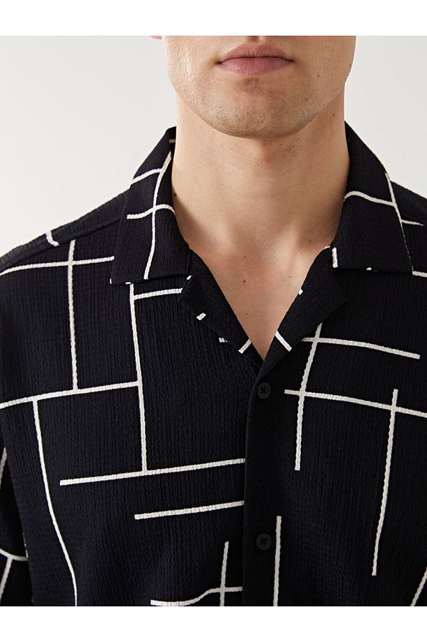 LCW Vision Regular Fit Kısa Kollu Desenli Erkek Gömlek - 3