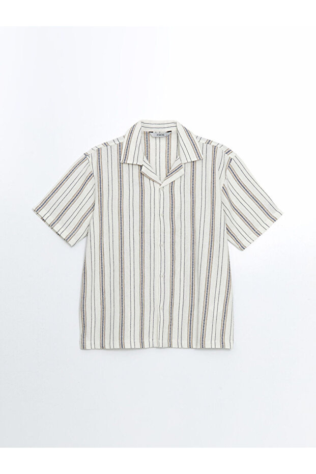 Xside Casual Fit Short Sleeve Striped Men's Shirt
