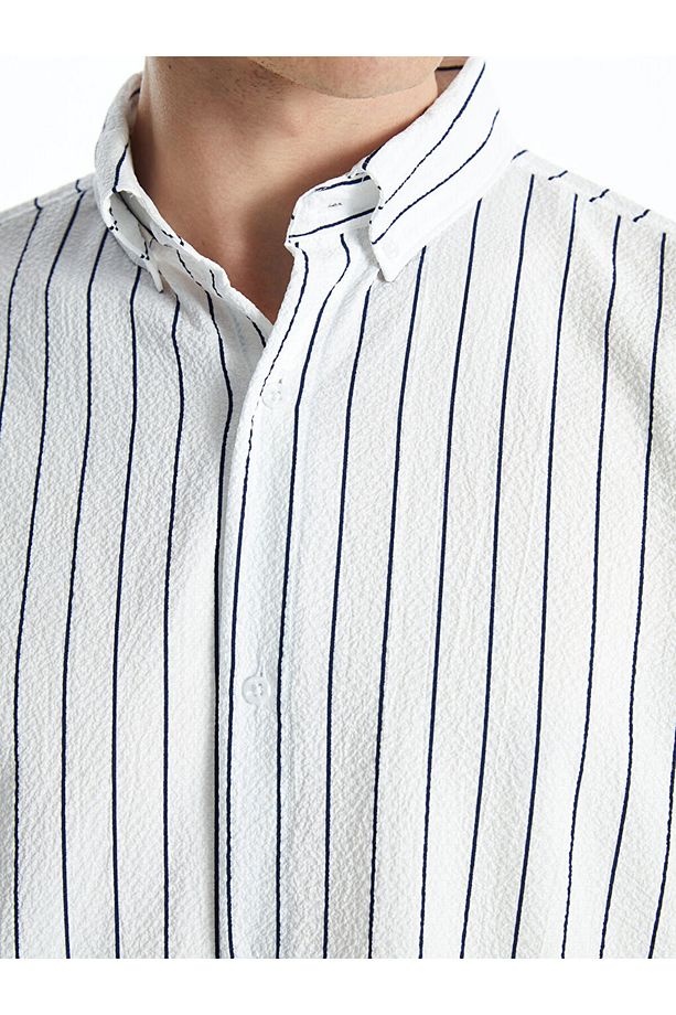 LCW Vision Regular Fit Uzun Kollu Çizgili Erkek Gömlek - 3