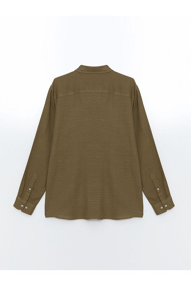 LCW Vision Slim Fit Uzun Kollu Armürlü Erkek Gömlek - 6