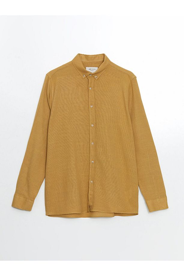 LCW Vision Slim Fit Uzun Kollu Armürlü Erkek Gömlek - 5