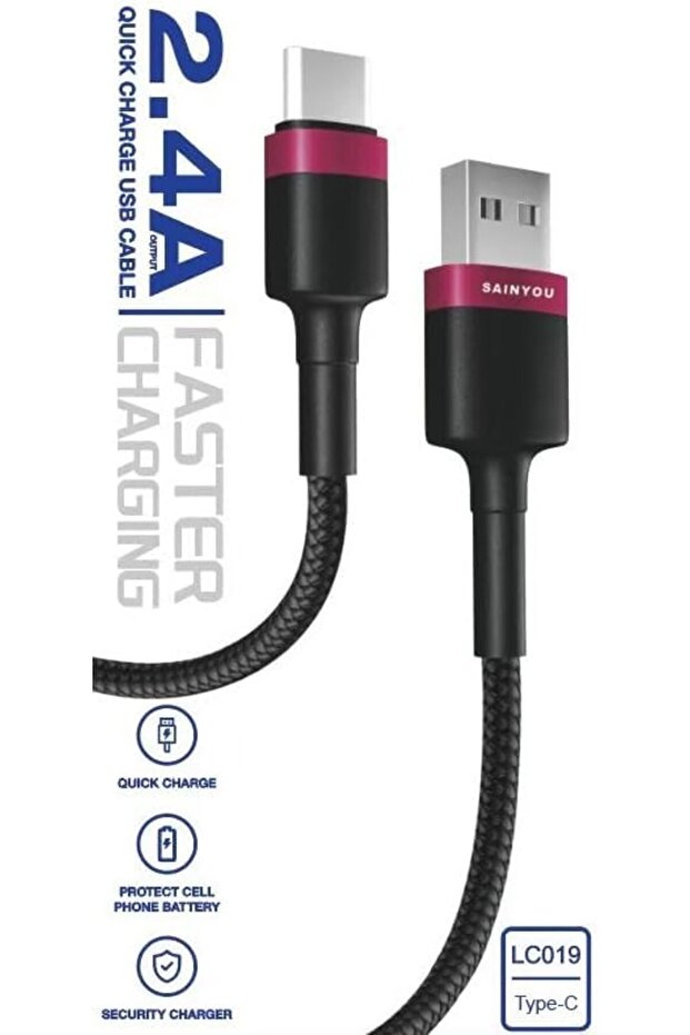 ynsShoping 2.4A SUPER HIZLI TYPE C AAA+ KALİTE HASIR ŞARJ VE KABLOSU LC019 TYPE C NewTrrending 11782 - 3
