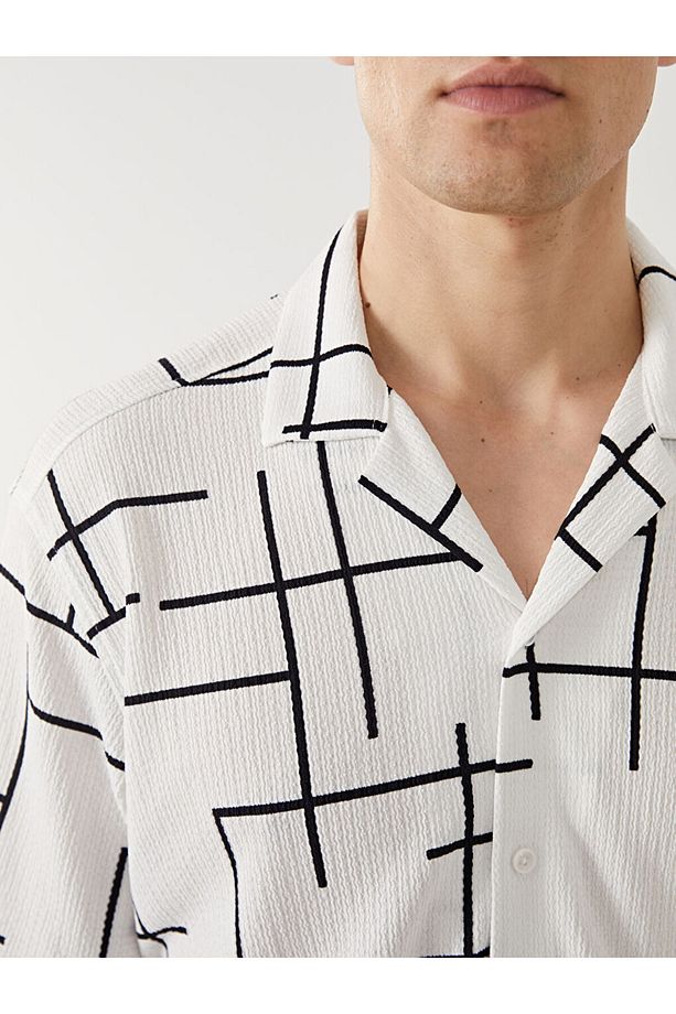 LCW Vision Regular Fit Kısa Kollu Desenli Erkek Gömlek - 3
