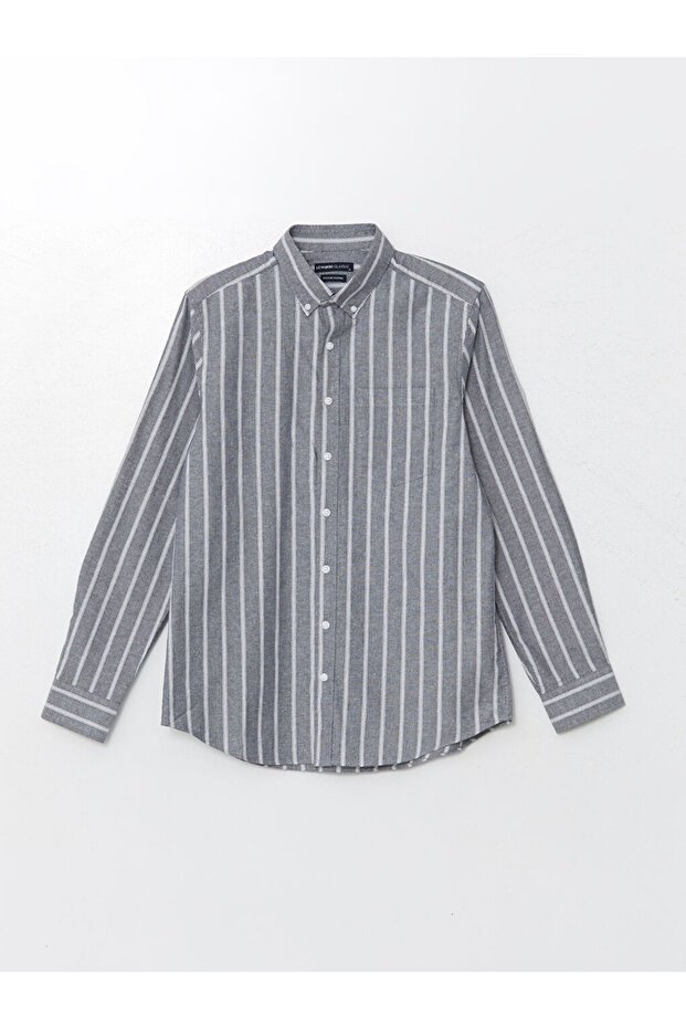 LCW Regular Fit Long Sleeve Striped Men's Shirt