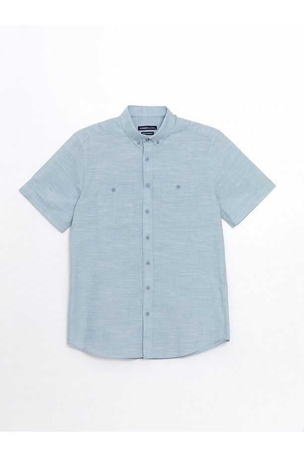 LCWAIKIKI Classic Regular Fit Kısa Kollu Poplin Erkek Gömlek - 5