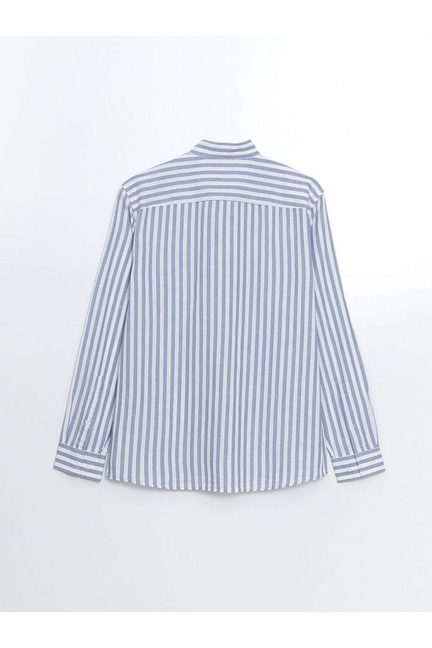 LCW Vision Regular Fit Uzun Kollu Çizgili Poplin Erkek Gömlek - 6