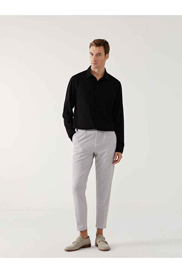 LCW Slim Fit Uzun Kollu Keten Karışımlı Erkek Gömlek - 2