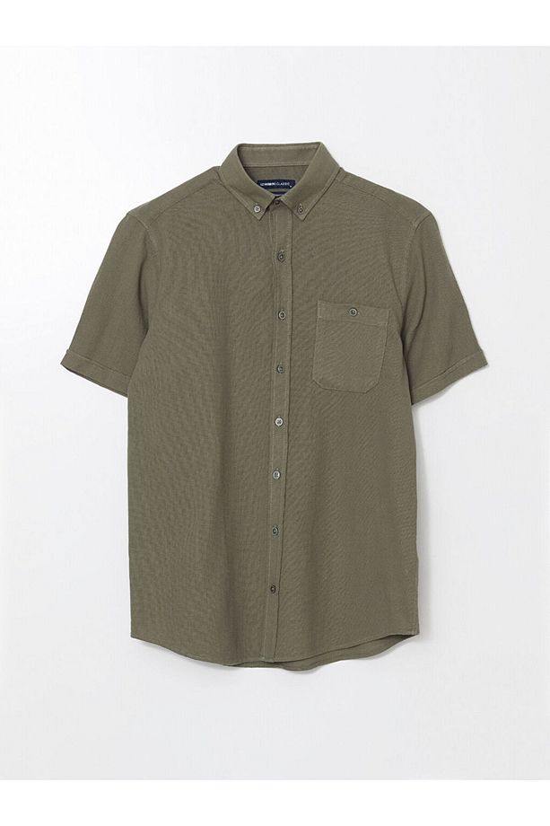 LCWAIKIKI Classic Regular Fit Kısa Kollu Poplin Erkek Gömlek - 5