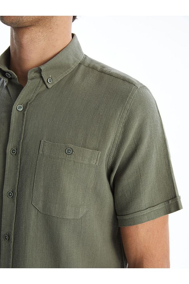LCWAIKIKI Classic Regular Fit Kısa Kollu Poplin Erkek Gömlek - 3