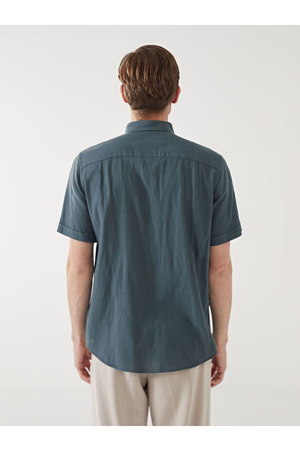 LCWAIKIKI Classic Regular Fit Kısa Kollu Poplin Erkek Gömlek - 4