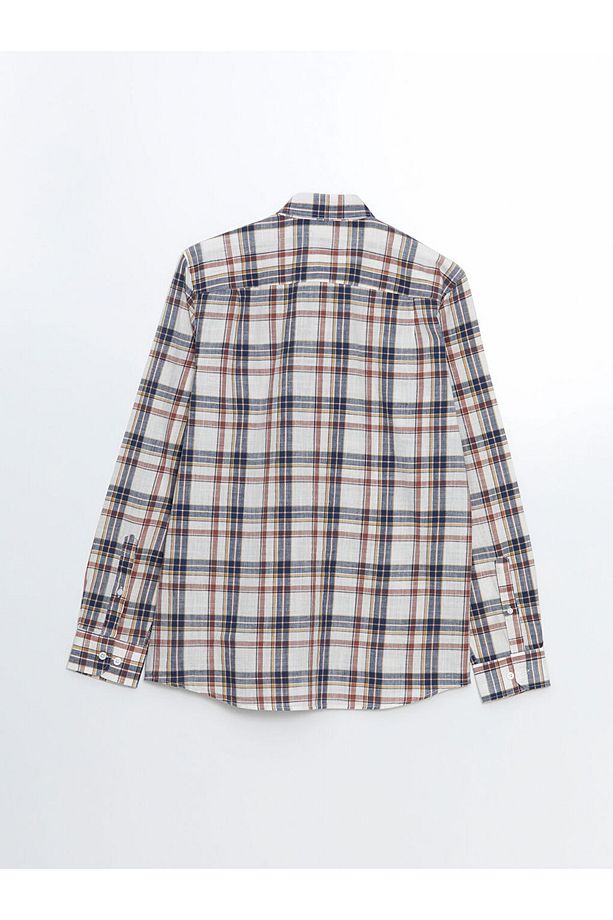 LCWAIKIKI Classic Regular Fit Uzun Kollu Ekose Poplin Erkek Gömlek - 6