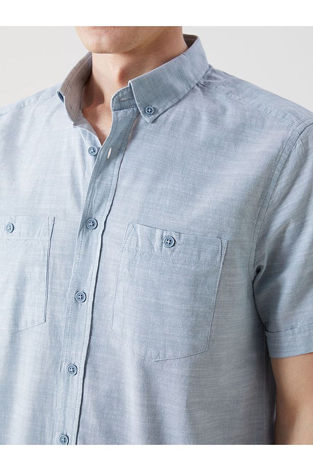 LCWAIKIKI Classic Regular Fit Kısa Kollu Poplin Erkek Gömlek - 3