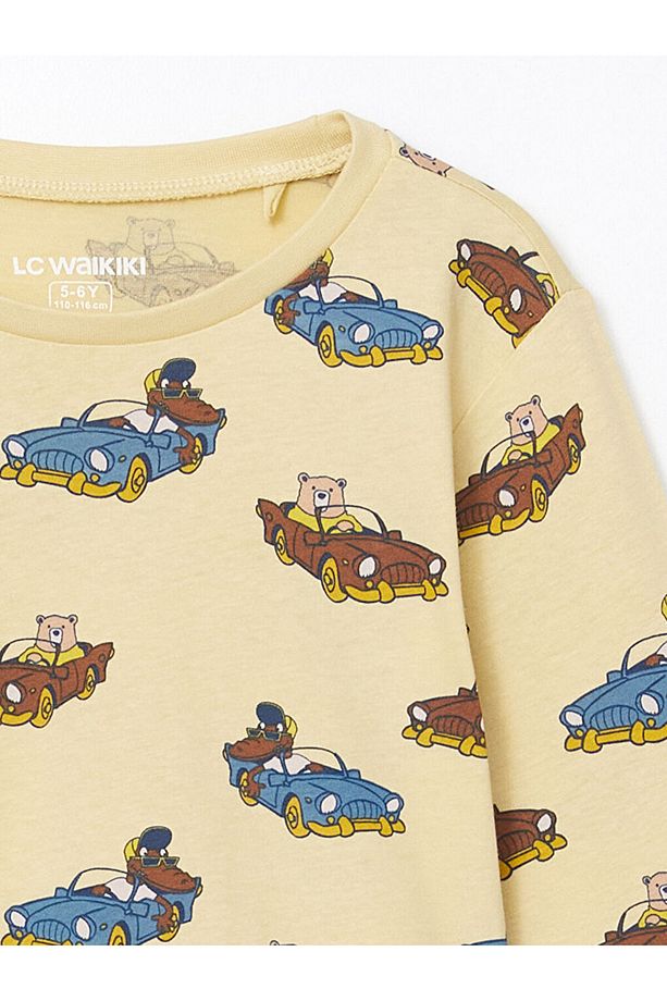 LCW Kids Sari Bisiklet Yaka Erkek Çocuk Pijama Takımı - 3