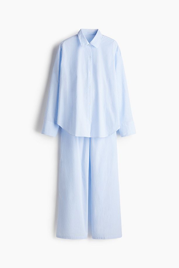 Pamuklu Poplin Pijama Takımı - 5