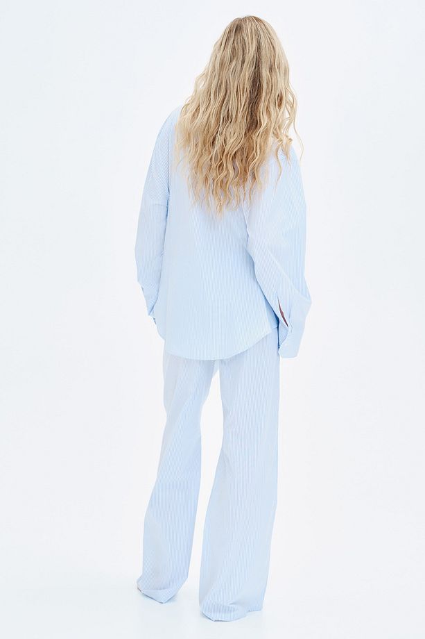 Pamuklu Poplin Pijama Takımı - 4
