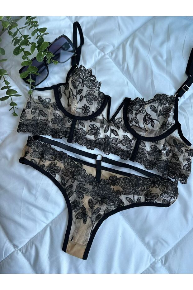 Dantelli Büstiyer Lüx Takım - 1