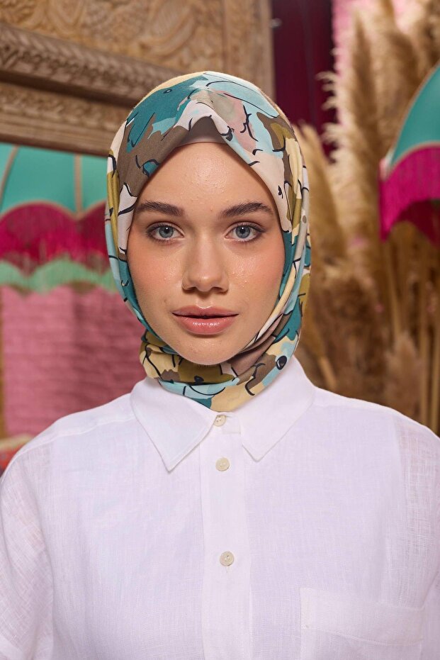 وشاح رقيق من القطن بنمط أكاسيا - 1