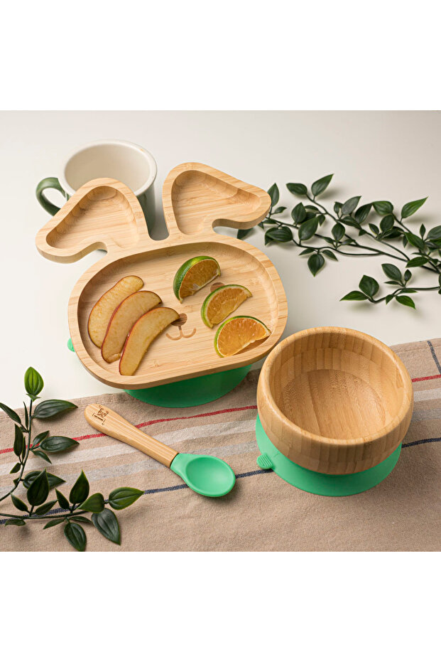 Tavşan Bambu Tabak Seti - 3