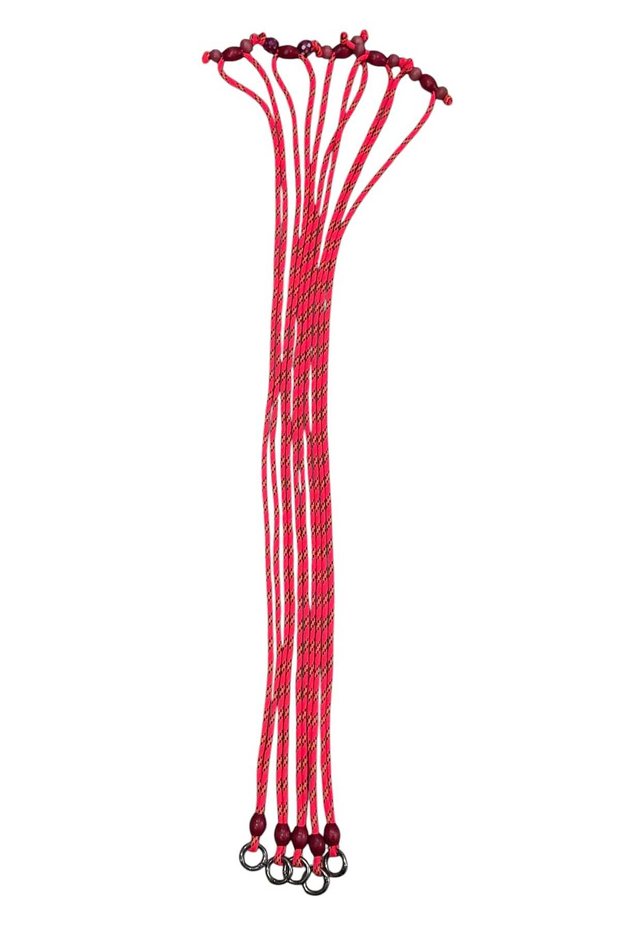 Paracord Lanyard Phone Strap Cross / Neck 4 mm Neon Pink Color Orange Blue Pattern 65 cm 5 Pieces