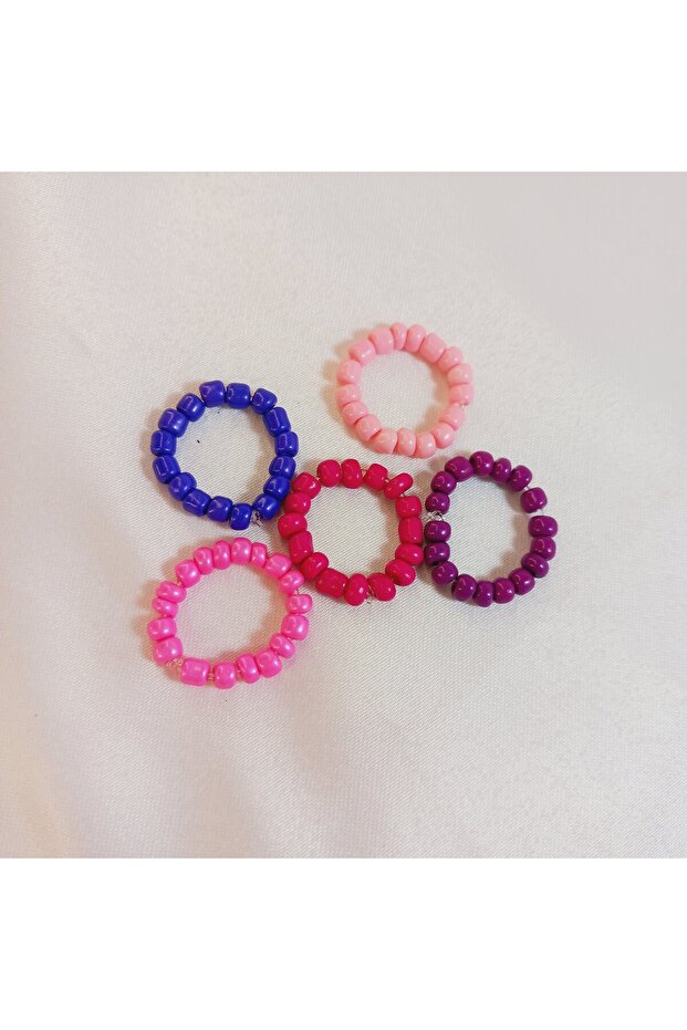 Sand Beads Elastic Ring Set Sand Beads Ring Set 4Pcs