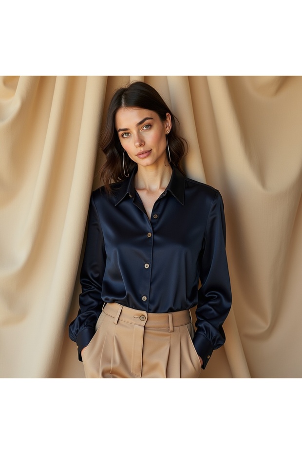 - Drapeli Basic Gömlek - 1