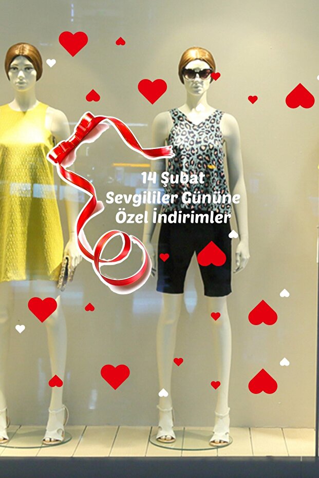 Ring Shaped Ribbon for Valentine's Day Special Discounts Showcase Room Decoration Sticker 70cm