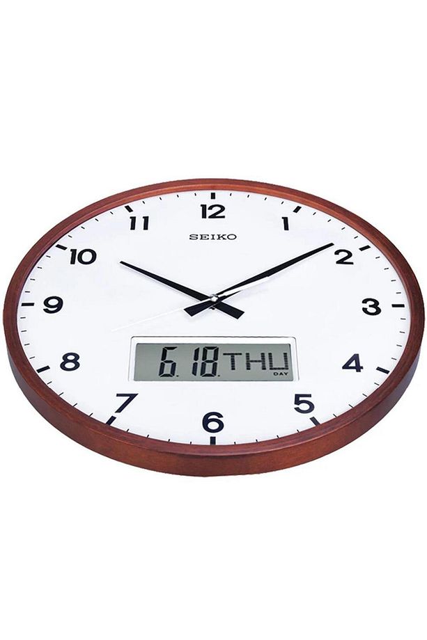 Clock Qxl008b Akçaağaç Ahşap Kasa Dijital Takvimli Duvar Saati - 2
