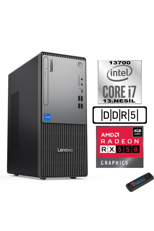 Thinkcentre Neo 50T G5 I7 13700 24GB Ddr5 4tb SSD W11PRO RX550 55012UB000LTRW10+ZETTAFLASH - 1