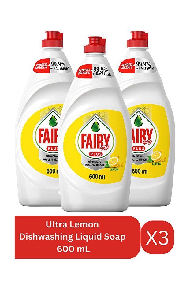 Lemon Scent Power Grease Removing Liquid Dishwash Shaker Box (3x600ml)