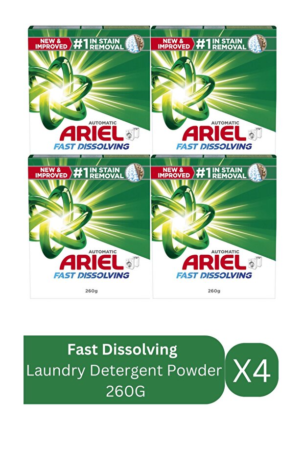 Fast Dissolving Laundry Detergent Powder 260G X4 - 1