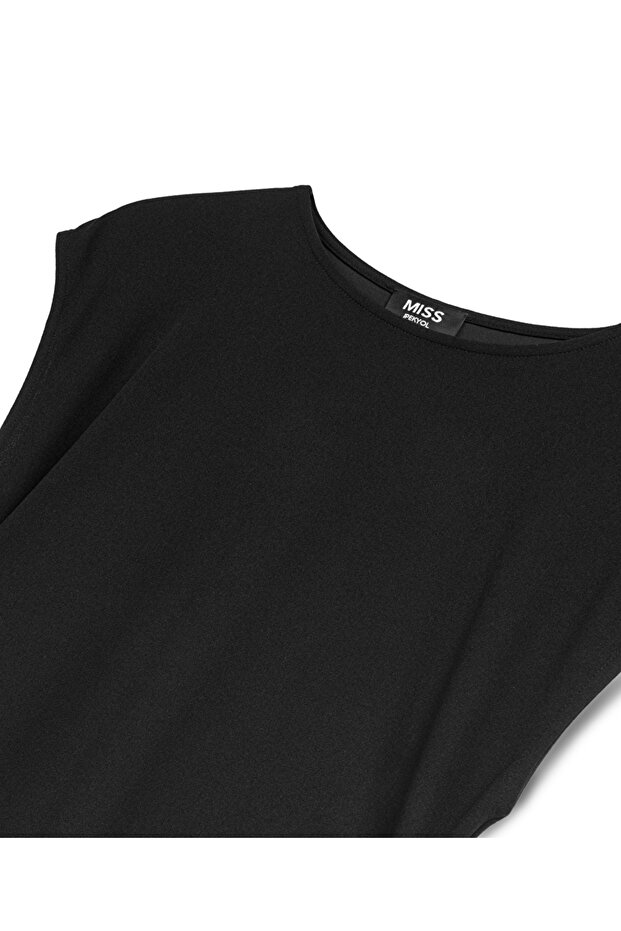 Drapeli örme elbise - 4