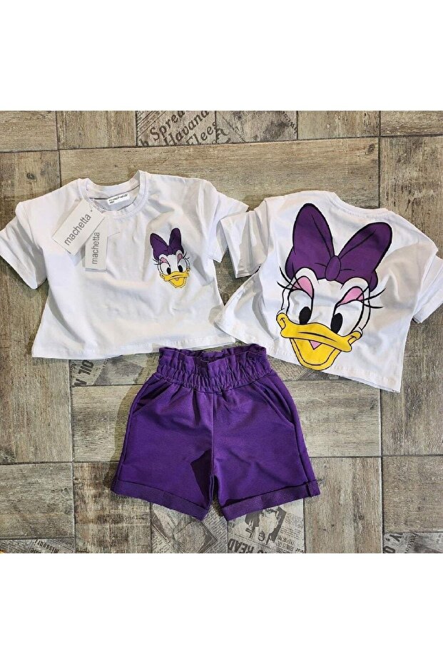 Kids Daisy Printed Crop Top and Bottom Set