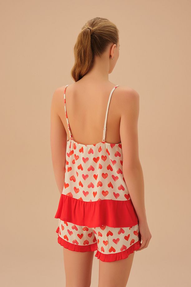 Heart Şort Pijama Takımı - 4