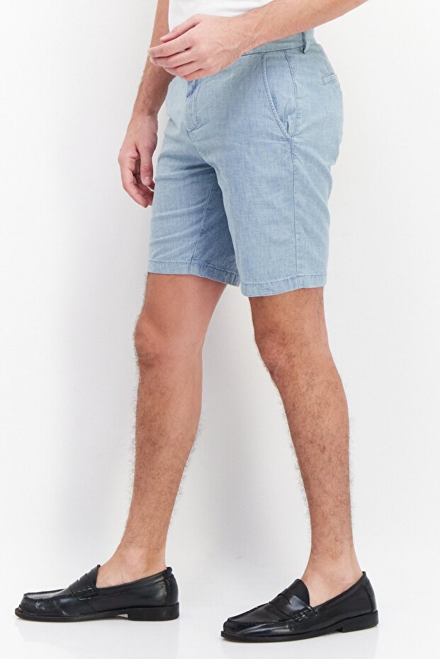 شورت رجالي أساسي قابل للتمدد، أزرق فاتح - 2