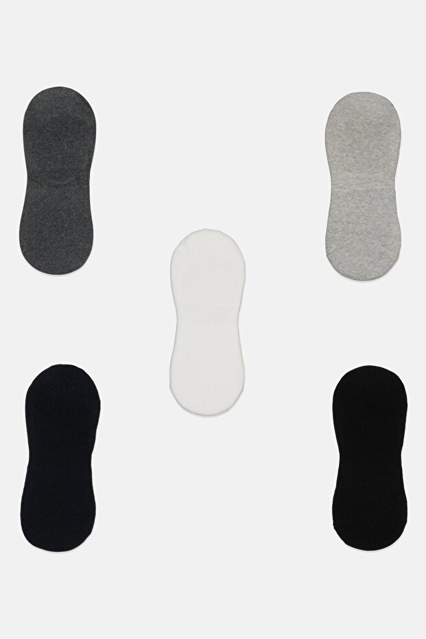 جوارب نصف تيري أساسية غير مرئية للرجال، 5 أزواج، متعددة الألوان - 2