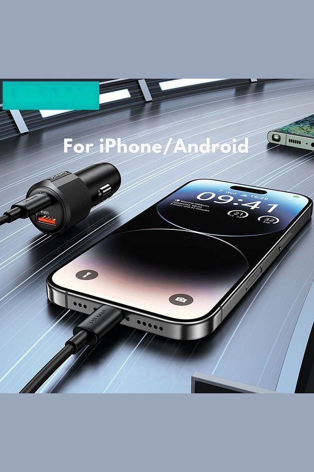 38W Hızlı Şarj  1 Type-c Ve 1 Usb Çıkışlı Araba Çakmaklık Şarj Aleti FAST Android Ve İphone - 5