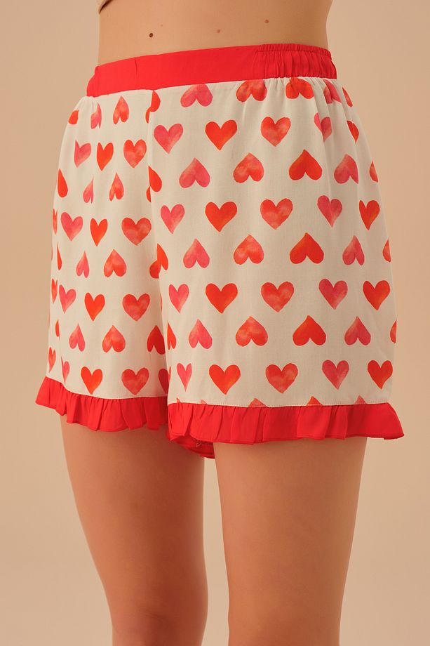 Heart Şort Pijama Takımı - 3