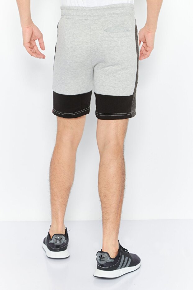 Men Heather Basic Shorts, Grey - 2