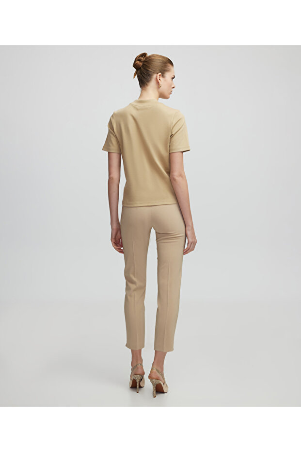 Dik yaka basic tişört - 6