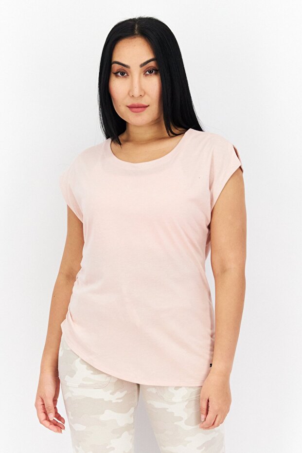 Women Sportswear Fit Cap Sleeve Training Top, Light Pink