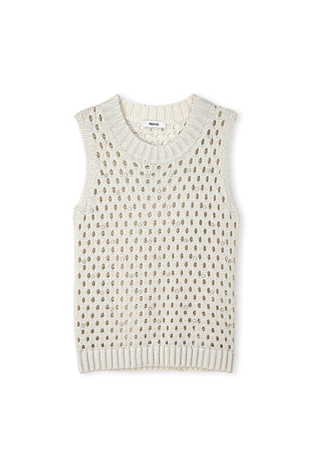 Ajurlu kolsuz triko - 3