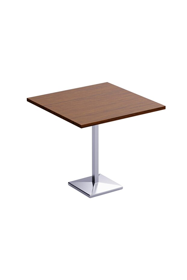 Bar Table Square Base 4 Seater Cocktail Bistro Table for Pub_Dark Walnut - 1