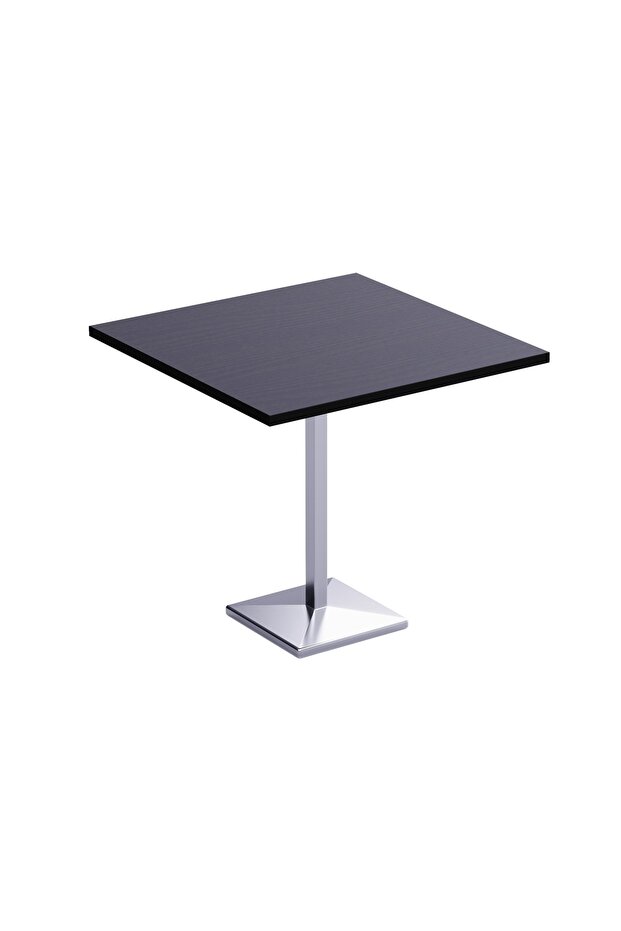 Bar Table Square Base 4 Seater Cocktail Bistro Table for Pub_Black