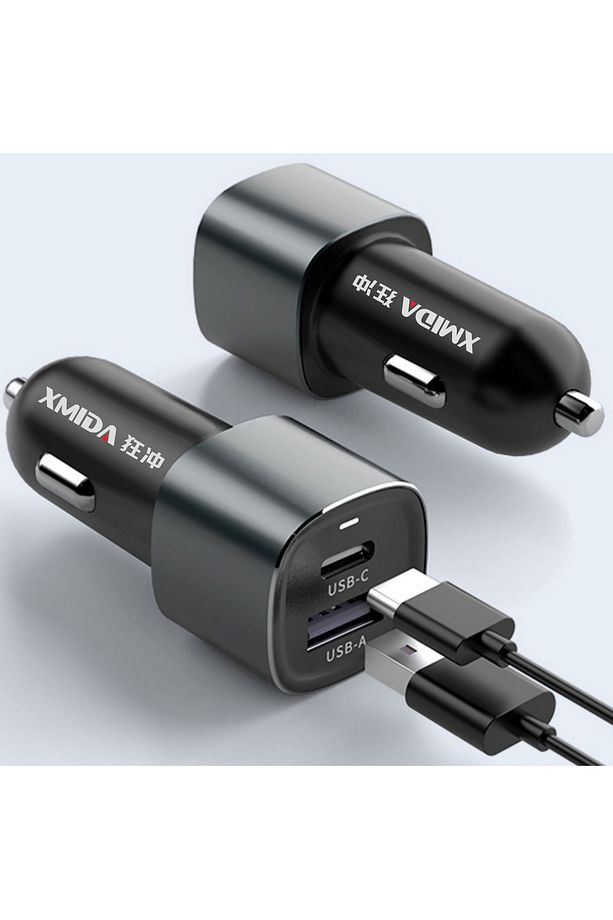 38W Hızlı Şarj  1 Type-c Ve 1 Usb Çıkışlı Araba Çakmaklık Şarj Aleti FAST Android Ve İphone - 7