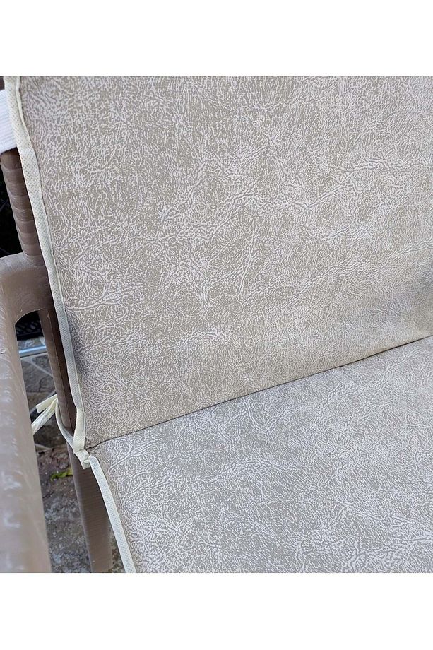 1 Adet Rattan Arkalıklı Sandalye Minderi (Kalınlık 4cm)-Primer Bej - 2