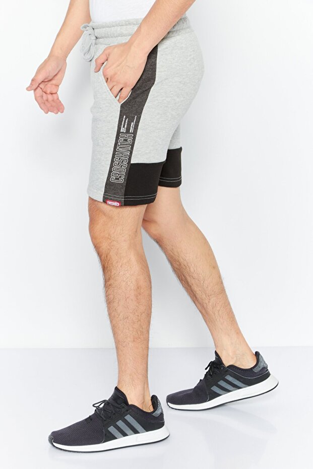 Men Heather Basic Shorts, Grey - 4